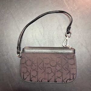 Calvin Klein Brown Monogram Wristlet